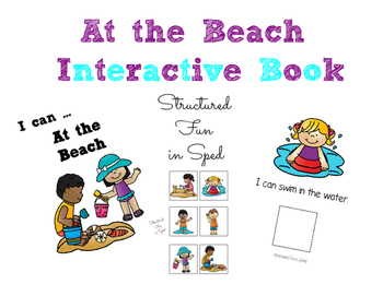 Preview of Beach Theme Interactive Book for Preschool, Pre-K and Special Needs