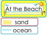 At the Beach Word Wall Weekly Theme Bulletin Board Labels.