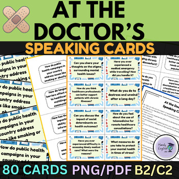 Preview of At the Doctor's Speaking Cards medical english Vocabulary ESL ELA