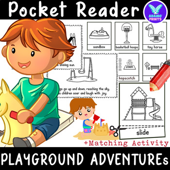 Preview of At the Playground GAME Pocket Chart Match Vocab Kindergarten NO PREP Activities