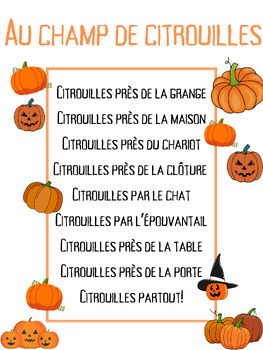 Preview of At the Pumpkin Patch French Poem/Story
