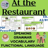 At the Restaurant ESL lesson plan Functional Language Voca