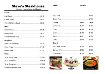 Preview of At the Restaurant - Menu and Ordering Guide