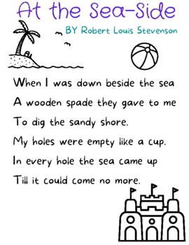 At the Sea-Side Poem Activity by Stephanie Smith | TPT