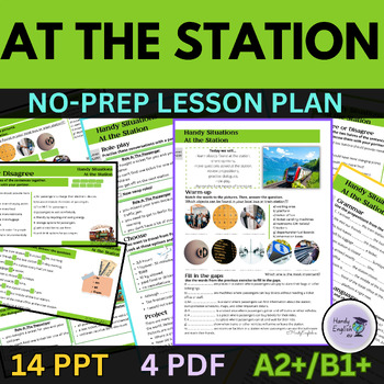 Preview of At the Station ESL Functional language Role Play Dialogues Speaking Travelling