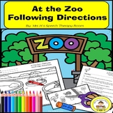 At the Zoo Following Directions in Speech Therapy  Cut and Glue