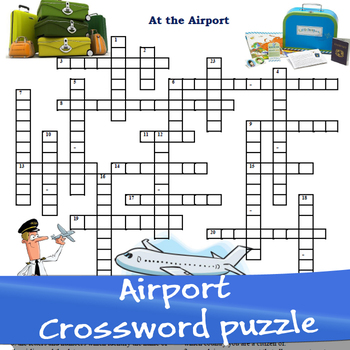 At the airport crossword puzzle transport vocabulary by Valerie Fabre