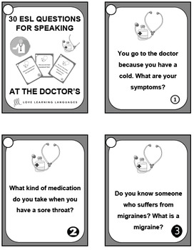 At the doctor's office - 30 ESL - ELL conversation starters and speaking  prompts