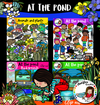 Preview of At the pond clip art- big set of 122 items!