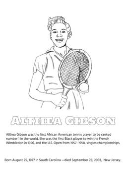 Preview of Althea Gibson Coloring