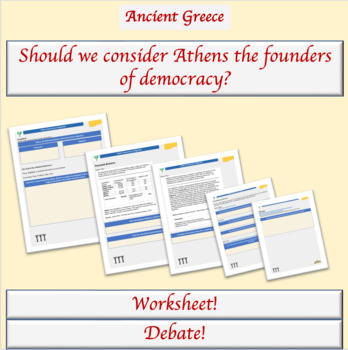 Preview of Ancient Athens Lesson Plan | Democracy | Oligarchy | Debate | Worksheet | Greece