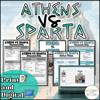 Preview of Athens VS Sparta:  Reading and Guided Notes - Print and Digital
