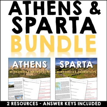 Athens and Sparta Worksheets and Answer Keys Bundle by A Page Out of