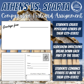 Preview of Athens vs. Sparta Comparative Postcard Assignment