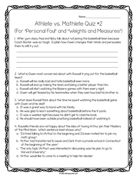 mathlete vs athlete quiz
