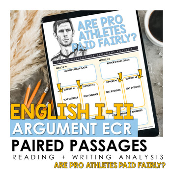 Preview of Athletes' Salaries Argumentative ECR + Paired Passages - English I-II