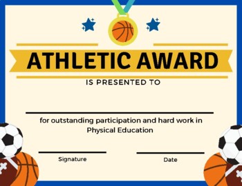 Preview of Athletic Award/Certificate
