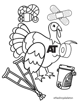 Preview of Athletic Trainer Turkey Coloring Page