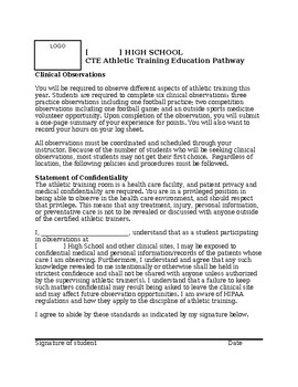Preview of Athletic Training Student Clinical Contract