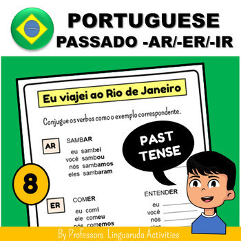 Preview of Atividade Português - Back to School Brazilian Portuguese Past Tense Worksheet