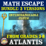 Atlantis: Math Escape Room 3 VERSION Bundle: Grades 3-8 In