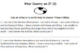 Atlas and Map Riddles:  What Country Am I?  Part 2