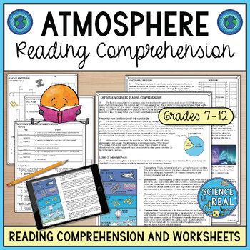 Preview of Atmosphere Reading Comprehension and Worksheets