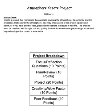 Preview of Atmosphere Student Choice Project