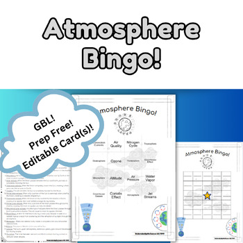 Preview of Atmosphere Vocabulary Bingo!
