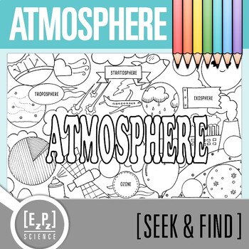 Preview of Atmosphere Vocabulary Search Activity | Seek and Find Science Doodle