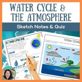 Water Cycle and Atmosphere Sketch Notes, Quiz, & Slideshow
