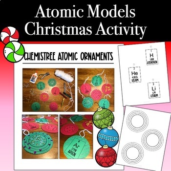 Preview of Atom Bohr Models - Science Ornament Activity - Christmas Holiday Activity