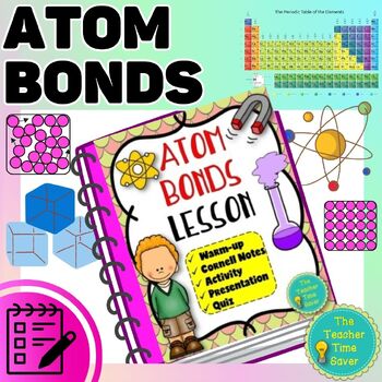 Preview of Atom Bonds Notes Activity and Slides Lesson- Matter Unit Physical Science