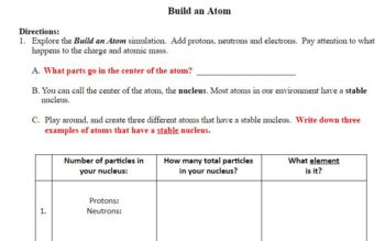 Preview of Atom Builder that goes with FREE pHet Simulator-Distance Learning