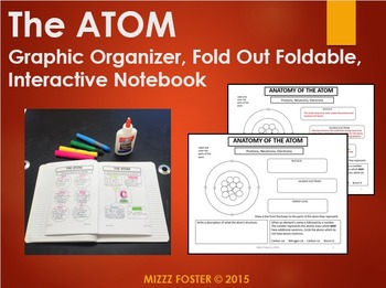 Preview of Atom: Graphic Organizer, Fold-Out Foldable Notes, Interactive Notebook