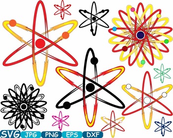 Preview of Atom Nuclear Fission Reactor Science Molecules SVG clipart School lab -355S