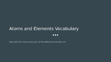 Atom and Element Vocabulary