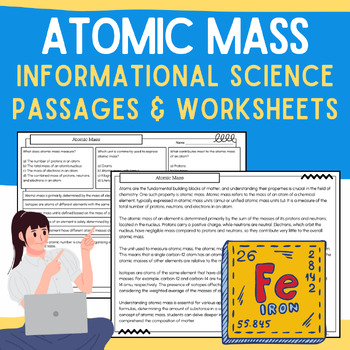 Preview of Atomic Mass: Informational Science Reading Passages, Worksheets, & Answers