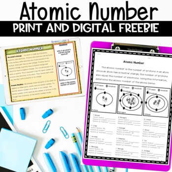 Atomic Number Activity by Teaching Muse | Teachers Pay Teachers