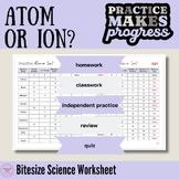 Atomic Structure, Atoms & Ions Practice Worksheet-Review, 