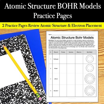 Preview of Atomic Structure BOHR MODELS Activity - Electron Configuration - Worksheets