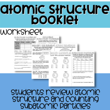 Preview of Atomic Structure Booklet - Subatomic Particles - APEMAN