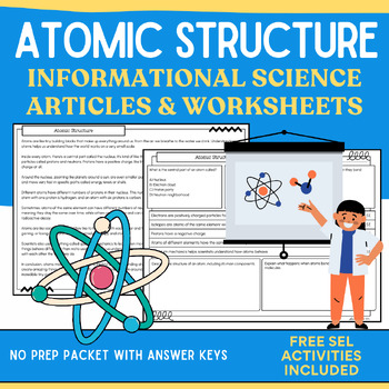 Preview of Atomic Structure & Chemical Bonds: Informational Passages & Worksheets