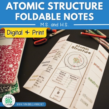 Preview of Atomic Structure Foldable Notes and PowerPoint with Digital and Print Versions