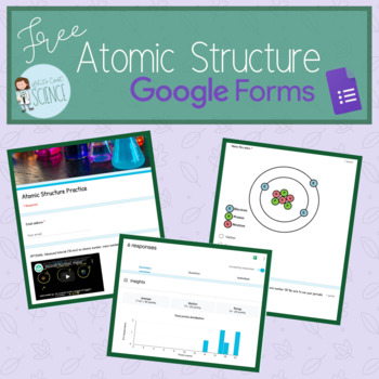 Preview of Atomic Structure Google Form Quiz (20 Questions)