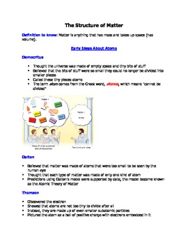 Preview of Atomic Structure Notes