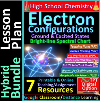 Preview of Electron Configurations, Flame Test: 7-Resource Hybrid Bundle Distance Learning