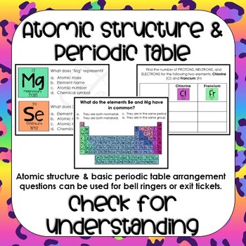Preview of Atomic Structure & Periodic Table Quick Check