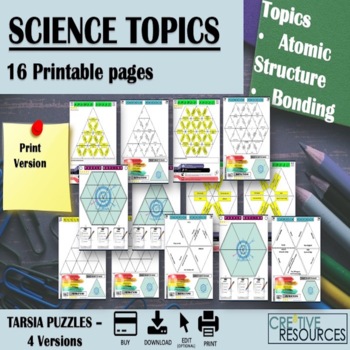 Preview of Atomic Structure Printable Physics Tarsia Puzzle