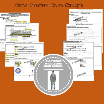Preview of Atomic Structure Review Concepts with Key